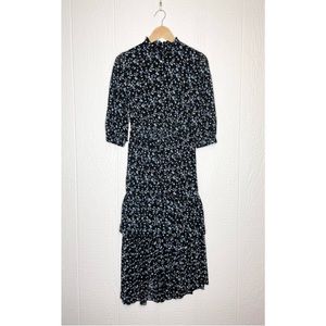EVER NEW MELBOURNE Ruffled Floral Midi Dress US 2